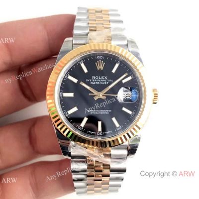 (EW) Replica Rolex Datejust II Two Tone Black Face 41 Watch Swiss 3235